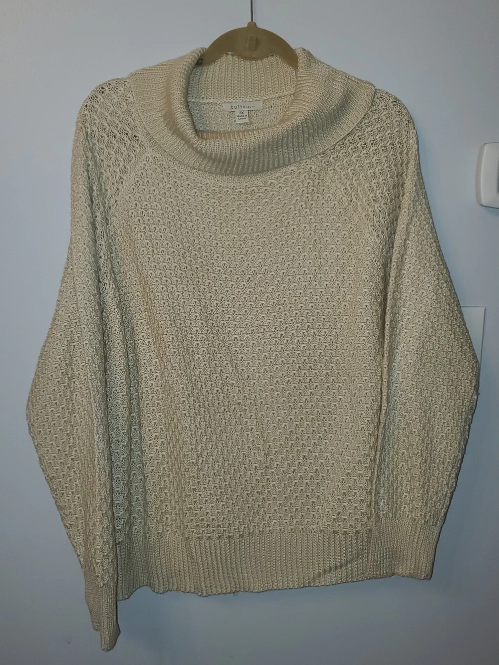 Cozy Cream Cable Knit Cowl Turtleneck Sweater